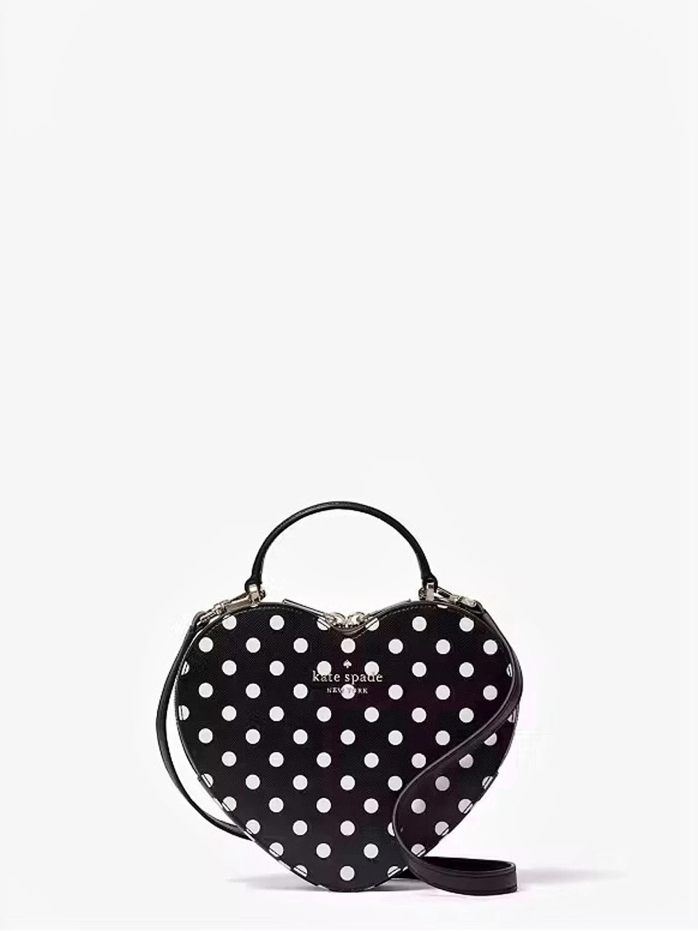 Kate Spade Love Shack Dot Heart Crossbody Black & White